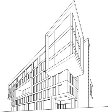 drawing lines in architectural art concept, abstract graphical technology background 