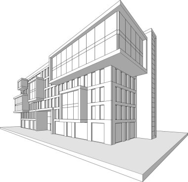 drawing lines in architectural art concept, abstract graphical technology background 