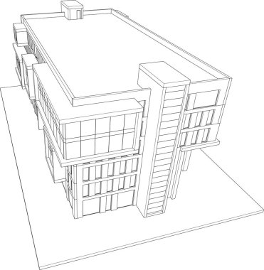 drawing lines in architectural art concept, abstract graphical technology background 