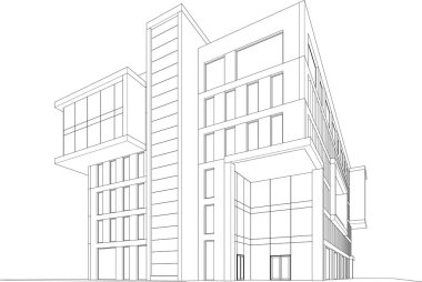 drawing lines in architectural art concept, abstract graphical technology background 