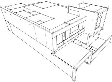 drawing lines in architectural art concept, abstract graphical technology background 