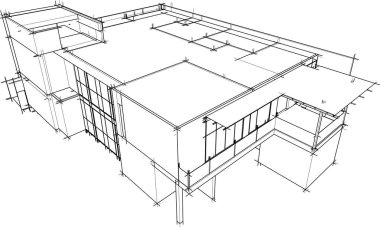 drawing lines in architectural art concept, abstract graphical technology background 