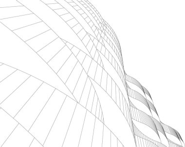 drawing lines in architectural art concept, abstract graphical technology background 