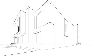 drawing lines in architectural art concept, abstract graphical technology background 