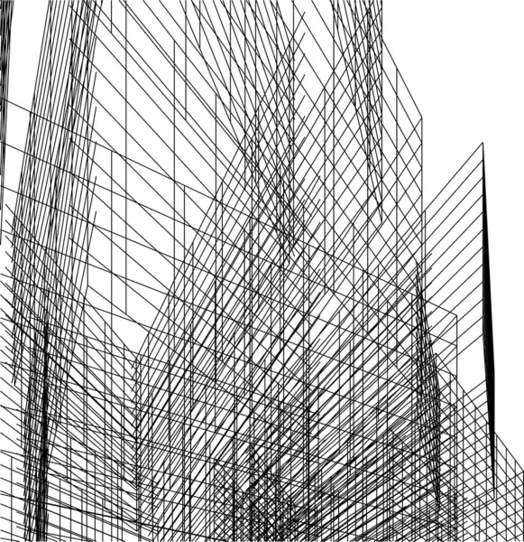 Drawing Lines Architectural Art Concept Abstract Graphical Technology Background — Vector de stock