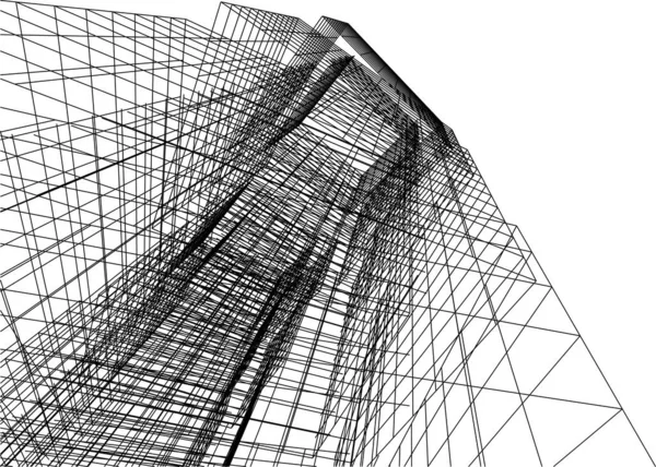 Drawing Lines Architectural Art Concept Abstract Graphical Technology Background — Vetor de Stock