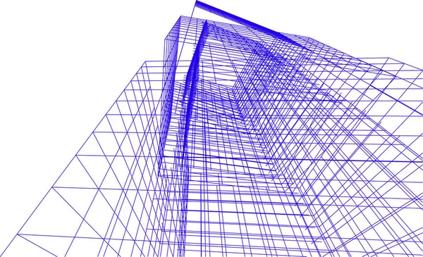 Drawing Lines Architectural Art Concept Abstract Graphical Technology Background — Stok Vektör