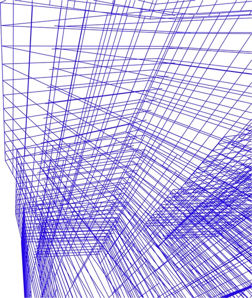 Drawing Lines Architectural Art Concept Abstract Graphical Technology Background — Stok Vektör