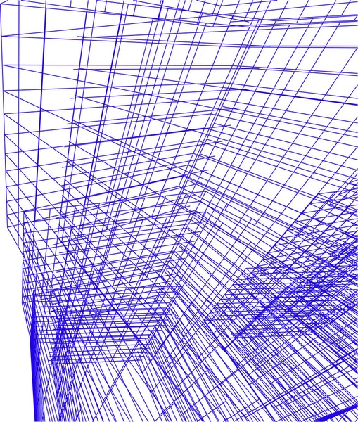 Drawing Lines Architectural Art Concept Abstract Graphical Technology Background — Stock vektor