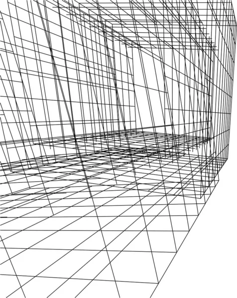 Drawing Lines Architectural Art Concept Abstract Graphical Technology Background — Stockový vektor