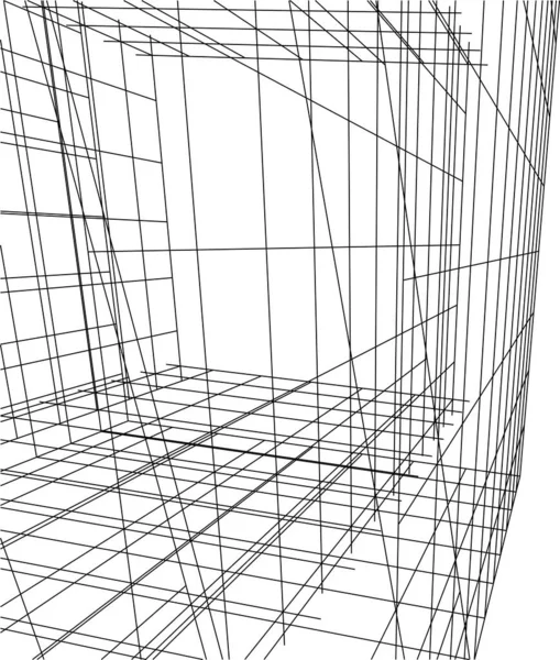 Drawing Lines Architectural Art Concept Abstract Graphical Technology Background — стоковый вектор