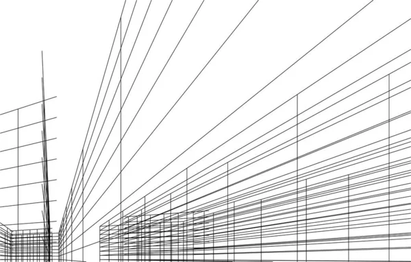 Drawing Lines Architectural Art Concept Abstract Graphical Technology Background — Διανυσματικό Αρχείο