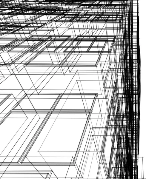 Drawing Lines Architectural Art Concept Abstract Graphical Technology Background — ストックベクタ