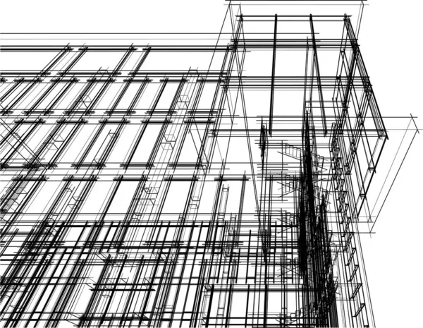 Drawing Lines Architectural Art Concept Abstract Graphical Technology Background — 스톡 벡터