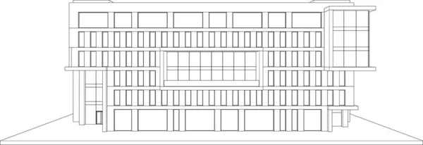 Drawing Lines Architectural Art Concept Abstract Graphical Technology Background — Archivo Imágenes Vectoriales