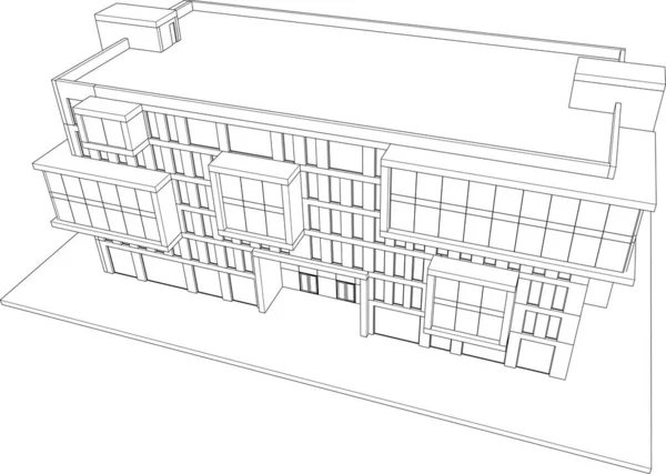 Drawing Lines Architectural Art Concept Abstract Graphical Technology Background — 스톡 벡터