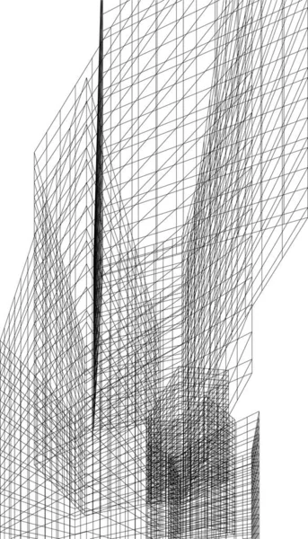 Drawing Lines Architectural Art Concept Abstract Graphical Technology Background — Archivo Imágenes Vectoriales