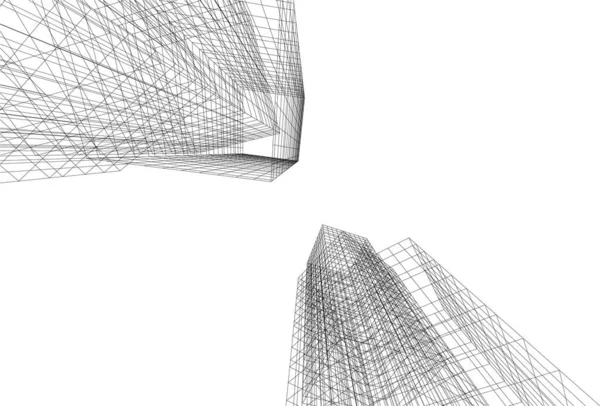 Лінії Малювання Концепції Архітектурного Мистецтва Абстрактний Графічний Технологічний Фон — стоковий вектор
