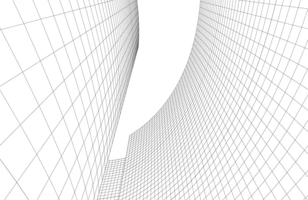 Drawing Lines Architectural Art Concept Abstract Graphical Technology Background — ストックベクタ