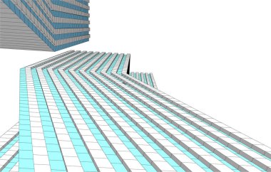 drawing lines in architectural art concept, abstract graphical technology background 