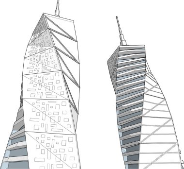 drawing lines in architectural art concept, abstract graphical technology background 