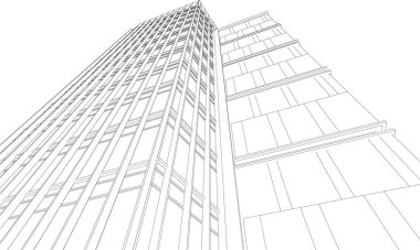 drawing lines in architectural art concept, abstract graphical technology background 