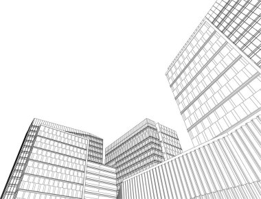 drawing lines in architectural art concept, abstract graphical technology background 