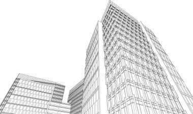 drawing lines in architectural art concept, abstract graphical technology background 