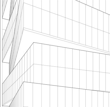 drawing lines in architectural art concept, abstract graphical technology background 