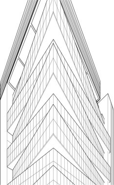 drawing lines in architectural art concept, abstract graphical technology background 