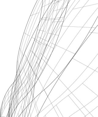 drawing lines in architectural art concept, abstract graphical technology background 