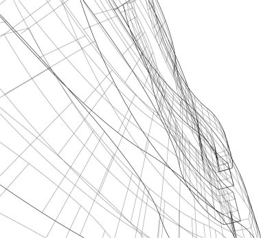 drawing lines in architectural art concept, abstract graphical technology background 