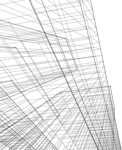 Drawing Lines Architectural Art Concept Abstract Graphical Technology Background — стоковый вектор