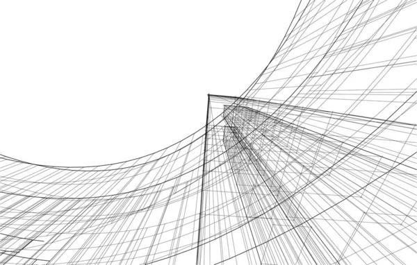 drawing lines in architectural art concept, abstract graphical technology background 