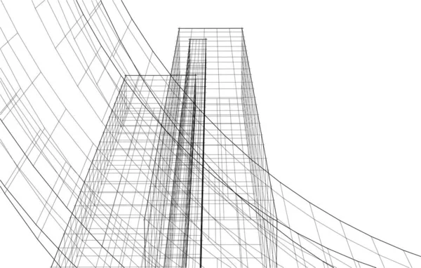 drawing lines in architectural art concept, abstract graphical technology background 
