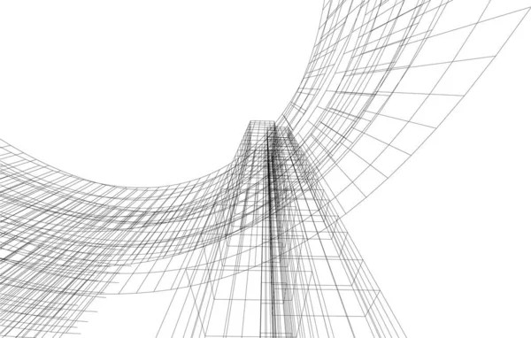 Drawing Lines Architectural Art Concept Abstract Graphical Technology Background — Stockový vektor