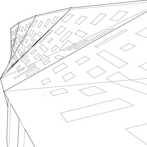 Drawing Lines Architectural Art Concept Abstract Graphical Technology Background — стоковый вектор