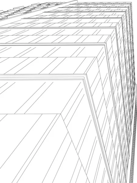 Drawing Lines Architectural Art Concept Abstract Graphical Technology Background — 스톡 벡터