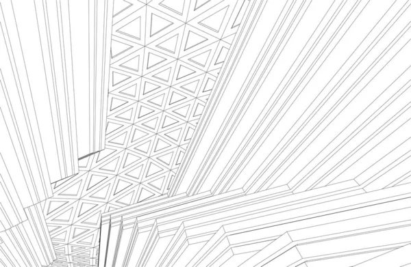 Drawing Lines Architectural Art Concept Abstract Graphical Technology Background — Vettoriale Stock