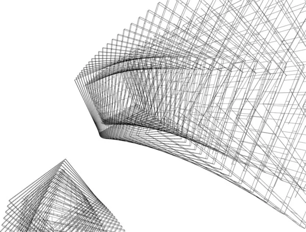 Drawing Lines Architectural Art Concept Abstract Graphical Technology Background — Stok Vektör