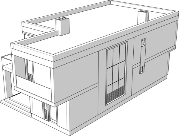 Diseño Moderno Arquitectura Geométrica Representación Plano Propiedad Arte Arquitectónico Ilustración — Archivo Imágenes Vectoriales