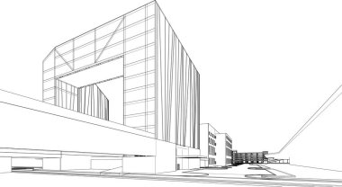 soyut mimari duvar kağıdı tasarımı, dijital konsept arkaplan