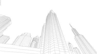 soyut mimari duvar kağıdı gökdelen tasarımı, dijital konsept arkaplan