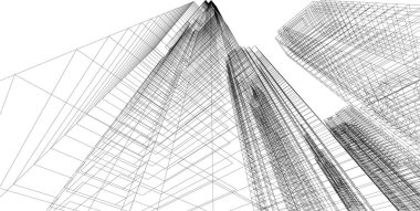 soyut mimari duvar kağıdı gökdelen tasarımı, dijital konsept arkaplan