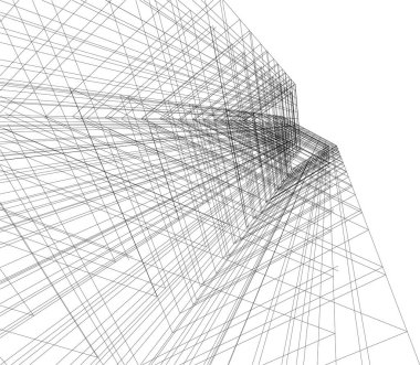 Mimari sanat konseptinde soyut çizgiler, minimum geometrik şekiller.