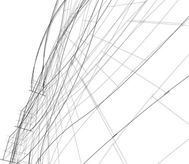 Mimari sanat konseptinde soyut çizgiler, minimum geometrik şekiller.