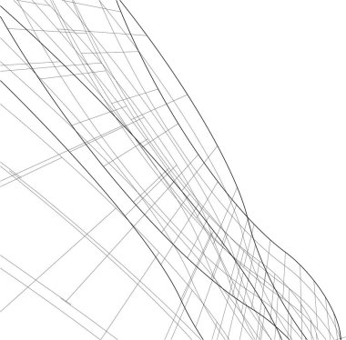 Mimari sanat konseptinde soyut çizgiler, minimum geometrik şekiller.
