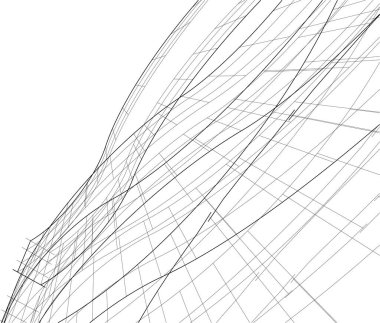 Mimari sanat konseptinde soyut çizgiler, minimum geometrik şekiller.