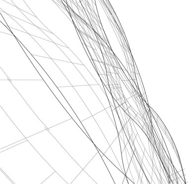 Mimari sanat konseptinde soyut çizgiler, minimum geometrik şekiller.