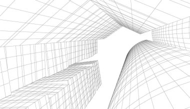 soyut mimari duvar kağıdı gökdelen tasarımı, dijital konsept arkaplan